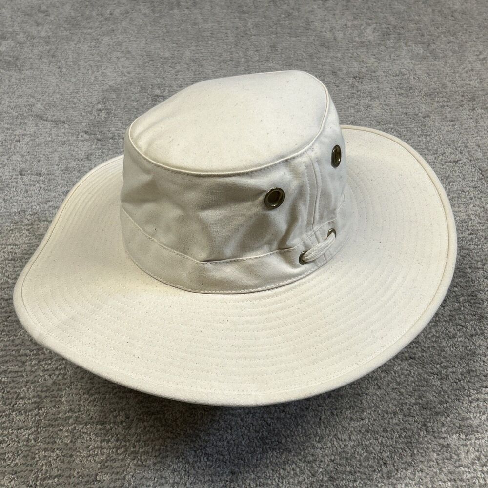 Tilley Endurables Safari Hat 7 3/8 Wide Brim Canvas Cotton Mens Womens
